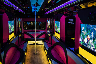 Pink shuttle bus in Tucson, Arizona