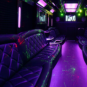 Party bus with DVD players