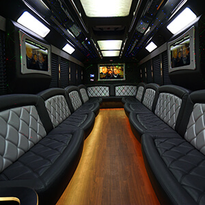 Spacious bus from our party bus company